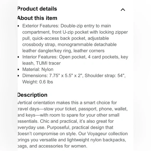 NWT Tumi Ruma crossbody - Picture 8 of 9